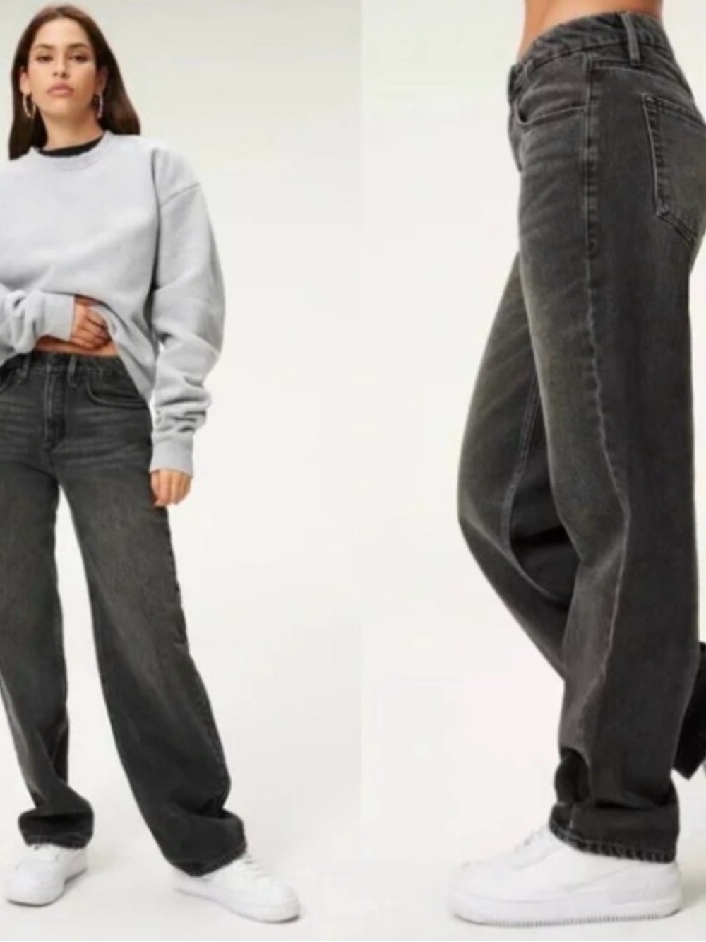 Good American good 90’s Washed Black High-Rise Straight Leg Jeans